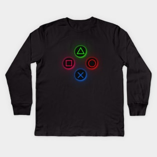 Game On! PS4 Controller Buttons Kids Long Sleeve T-Shirt